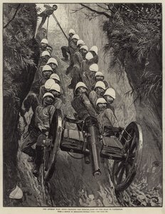 在阿富汗战争中，枪支穿越了通往坎大哈的道路上的Khojak通行证